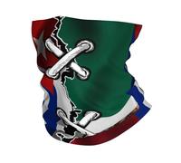 Durevole Sciarpa a Mezza Faccia,Mexico Mexican And Cuba Cubans Flag Wavy Combine,Ghetta da Collo Sportiva Headwrap per Adulto Bambini Campeggio 26X30cm