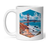 Durevole Tazza Personalizzata San Francisco California Personalizzata Tazza Regalo Festa del Papà 330ML per Sala da Pranzo/Café,Festa del Papà,Colazione,Lavoro