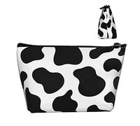 Durevoli piccole borse organizer per trucchi con stampa di mucca, custodia portatile in tessuto Oxford impermeabile, leggera per donne, ragazze, scuola, ufficio, trasporto all'aperto