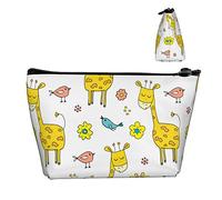 Durevoli piccole borse organizer per trucchi Cute Giraffe White, custodia portatile in tessuto Oxford impermeabile leggera per donne ragazze scuola ufficio trasporto all'aperto