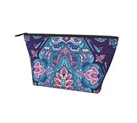Durevoli piccole borse organizer per trucchi mandala colorata psichedelica, custodia portatile in tessuto Oxford impermeabile leggera per donne ragazze scuola ufficio trasporto all'aperto