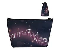 Durevoli piccole borse organizer per trucchi note musicali colorate, custodia portatile in tessuto Oxford impermeabile leggera per donne ragazze scuola ufficio trasporto all'aperto