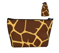 Durevoli piccole borse organizer per trucchi pelle di giraffa stampa leopardata, custodia portatile in tessuto Oxford impermeabile leggera per donne ragazze scuola ufficio trasporto all'aperto