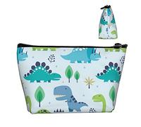 Durevoli piccole borse organizer per trucchi simpatico dinosauro, custodia portatile in tessuto Oxford impermeabile leggera per donne ragazze scuola ufficio trasporto all'aperto