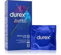 Durex Classic Extra Safe 12 pz preservativi più spessi con gel lubrificante al silicone
