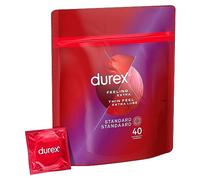 Durex Feeling Extra - 40 Preservativi da uomo sottili ed extra lubrificati