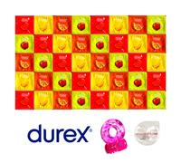 Durex Fruity Mix Package - 40 Durex Condoms + SuperLove Vibrating Ring + Sagami Original 0.01 L as a Gift