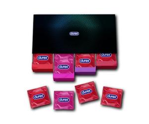Durex Fun Explosion Mix di Preservativi Sottili, Con Rilievi e Nervature e Aromatizzati alla Fragola, 40 Profilattici, Esclusiva Online