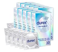Durex Invisible Preservativi Uomo Lattice Gomma Naturale Lubrificati con Forma