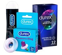 Durex Kit Lunga Durata 12 Preservativi Ritardanti + Gel + Pleasure Ring