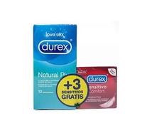 Durex Love Sex Natural Plus 12 Condoms + 3 Sensitive