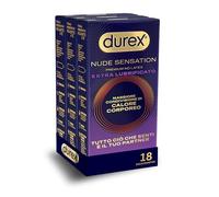 Durex Nude Sensation Extra Lube, Preservativi Ultra Sottili, Extra Lubrificati, 18 Profillatici