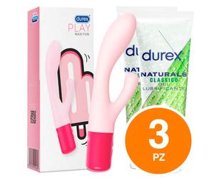Durex Play Maxi Fun Vibratore Doppio Silicone + 2x Naturals Classic Lubrificante