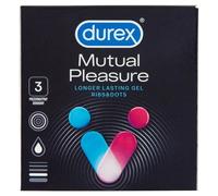 Durex Mutual Pleasure 3 pz preservativi smerlati con sporgenze e lubrificante performa per ritardare l'eiaculazione