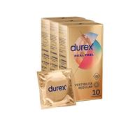 Durex Real Feel (56 mm) Forma serbatoio Easy on 3 confezioni 30 Profilattici