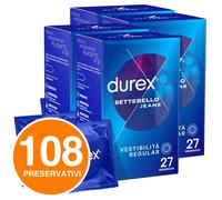 Durex Settebello Jeans Preservativi Lubrificati Forma EasyOn - 108 Profilattici