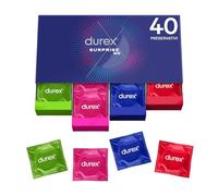 Durex Surprise Me Kit di Preservativi Assortiti, Sottili con Rilievi e Nervature, 40 Profilattici