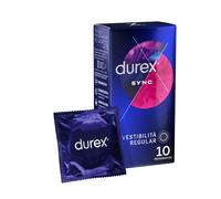 Durex Sync Preservativi Ritardanti per Lui e con Rilievi e Nervature per Lei 10