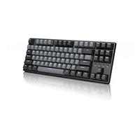 DURGOD Taurus K320 TKL Tastiera Meccanica - 87 Tasti Tenkeyless US ANSI Layout, USB C, Tasti Doubleshot PBT, Tasti Programmabili, NKRO, Per Windows & Mac (Cherry MX Clear, Grigio Spaziale)
