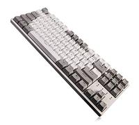 DURGOD Taurus K320 TKL - Tastiera meccanica da gioco con cavo USB-C senza tastierino numerico, layout American QWERTY [ANSI], Cherry MX Silent rosso, bianco naturale