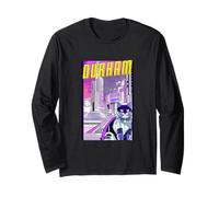 Durham Gatto Retro Anime Paesaggio Urbano North Carolina USA Maglia a Manica
