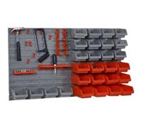 DURHAND 44PZ Contenitore Portautensile Scatole, 54x22x95cm, Rosso e Grigio | Regolabili e Rimovibile, Montaggio a Muro, PP