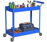 DURHAND Carrello da Officina 2 Ripiani 150kg 84,5x38x84cm Blu