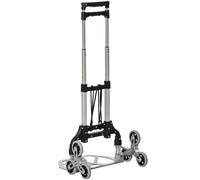 DURHAND Carrello Portapacchi Pieghevole a 6 Ruote Argento e Nero