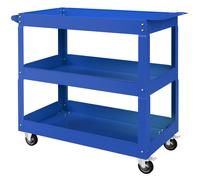 DURHAND Carrello Portautensili a 3 Livelli con Bordi Alti in Acciaio Blu