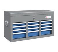 DURHAND Cassetta Attrezzi in Acciaio con 6 Cassetti, un Bauletto e 2 Chiavi, 60x26x34 cm. Blu Aosom