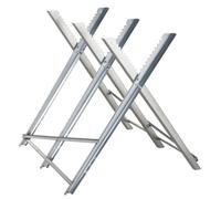 DURHAND Cavalletto Taglialegna Pieghevole con Denti 83x83x79 cm Argento | Triangolare, Altezza Regolabile, Denti Seghettati, Cavalletto per Legna in Metallo