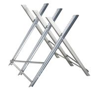 DURHAND Cavalletto Taglialegna Triangolare Pieghevole ad Altezza Regolabile con Denti Seghettati, Cavalletto per Legna in Metallo, 83x83x79 cm, Argento
