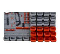 DURHAND Contenitore Portautensili da 44pz e Grigio con Montaggio a Muro