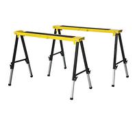 DURHAND Set 2 Cavalletti da Lavoro Pieghevoli e Portatili con Piano di Lavoro Antiscivolo Giallo e Nero, per Fai da Te