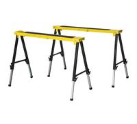 DURHAND Set 2 Cavalletti da Lavoro Pieghevoli Portatili Antiscivolo Gialli