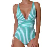 DURINM Costume da Bagno Donna Sexy Bikini Costumi Interi da Mare Spiaggia Elegante Monokini Costume Intero Donna con Laterali Costumi da Bagno Interi Elegante Striscia Sexy Swimwear da Mare