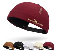 DURINM Cotone Cappellino da Portuale Uomo Retro Docker-cap Berretto Docker da Motociclista Cappello Retro Hat Cappello Senza Visiera Berretto da Portuale Uomo Donna Regolabile