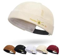 DURINM Cotone Cappellino da Portuale Uomo Retro Docker-cap Berretto Docker da Motociclista Cappello Retro Hat Cappello Senza Visiera Berretto da Portuale Uomo Donna Regolabile