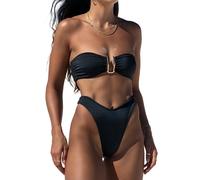 DURINM Donna Bikini a Triangolo in con Doppia Cinghia Costume da Bagno in Stile Taglia Regolabile Bikini Mare Triangolo Donna Costume Sexy Taglia Forte Swimwear Costume