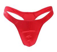 DURINM Perizoma Uomo Sexy String Tanga Perizoma Intimo Uomini Hot Borat Mankini V-Strap Thong Elastici Maschile Mutande Compleanno Costume (B - Rosso)