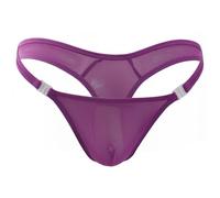 DURINM Perizoma Uomo Sexy String Tanga Perizoma Intimo Uomini Hot Borat Mankini V-Strap Thong Elastici Maschile Mutande Compleanno Costume (A-Viola)