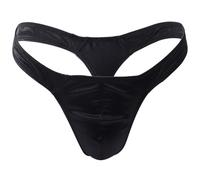 DURINM Perizoma Uomo Sexy String Tanga Perizoma Intimo Uomini Hot Borat Mankini V-Strap Thong Elastici Maschile Mutande Compleanno Costume (B- Nero)