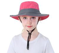 Durio Cappello da sole per bambini con fascia tergisudore e buona permeabilità all'aria - Pratico per ragazze con capelli lunghi bicolore rosso anguria 5-12 anni, Bicolore rosso anguria, 5-12 anni