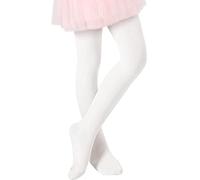 Durio Collant da bambina elastici per balletto, collant da danza, collant antiscivolo, bianco, 1-3 Anni