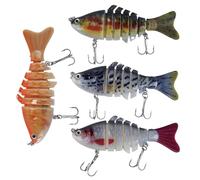 Durlo 1 set di esche da nuoto bioniche 3D, 5 pezzi di esche da nuoto bioniche, ami tripli resistenti per acqua dolce e salata