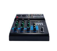 Durlo Mixer audio portatile professionale a 4 canali, mixer Bluetooth, console DJ con effetto riverbero per karaoke, USB, palco dal vivo, KTV