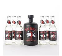 Duroc, Set con una Bottiglia di Smoked London Dry Gin da 700 mL e 6 Bottiglie di Acqua Tonica, Ideale per Preparazione di Gin Tonic, Adatto da Abbinare a Carni Rosse e Barbecue, Made for Grillers