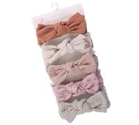 Duroecsain Bandbandbandbands bows bows, bandband bows per ,Head-mucche del bambino - per capelli avvolti con testa elastica, set di 5 fasce per nodi morbidi elastici