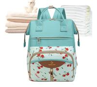 Duroecsain Borsa per pannolini per bambini, grande borsa per la nascita impermeabile con cordino per passeggino, per la guardia con fasciatoio per mamma, papà, donne, ragazzi e ragazze, verde, Se