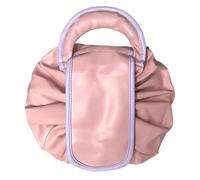 Duroecsain Borsa per trucchi con coulisse, organizer da viaggio, impermeabile, borsa da toilette portatile con coulisse, organizer per borse da toilette per donne, ragazze, Colore: rosa., vedi